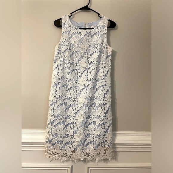 Eliza J size 6 blue and white lace dress - Picture 1 of 5